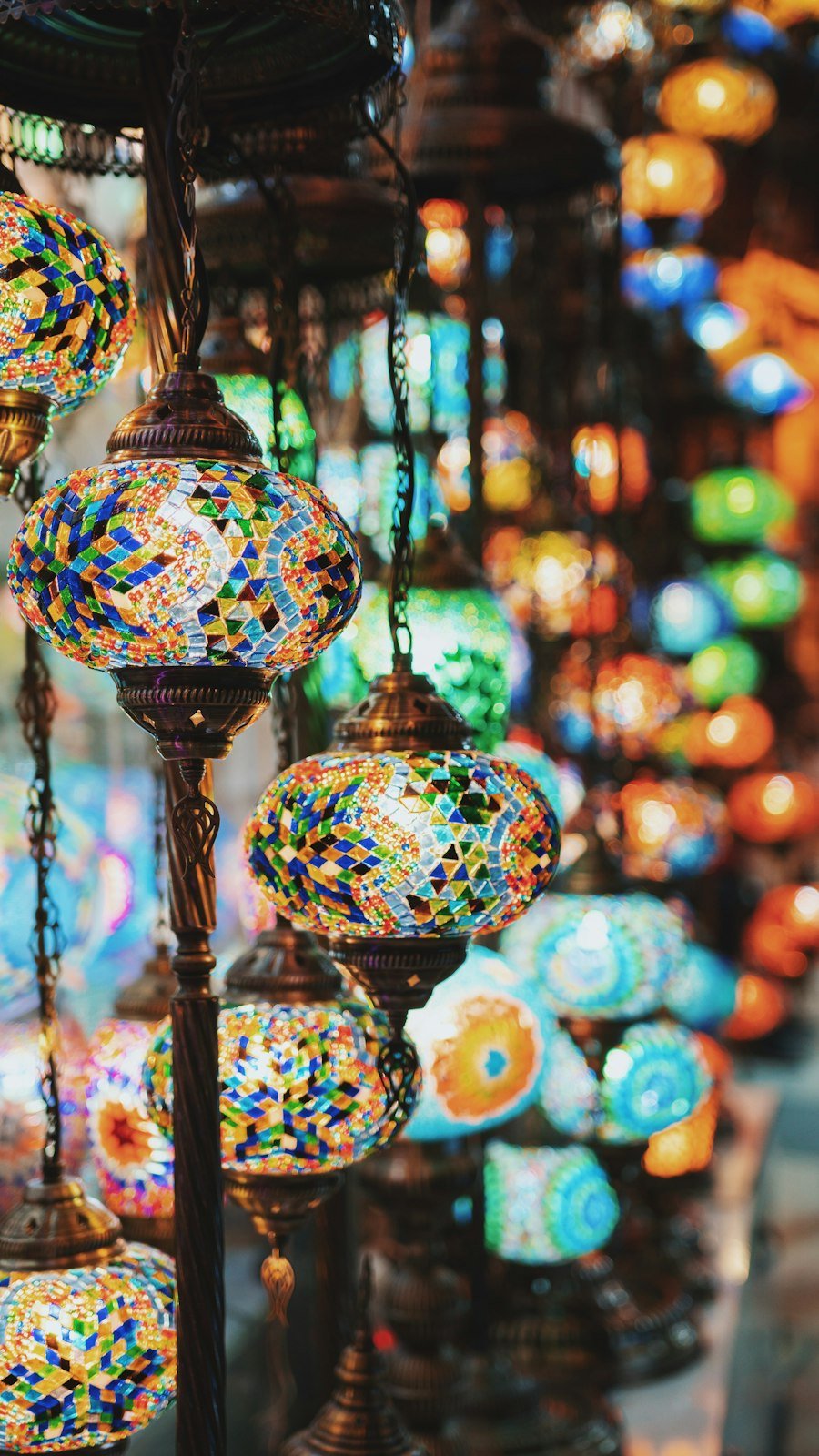 Handmade Turkish mosaic lamps