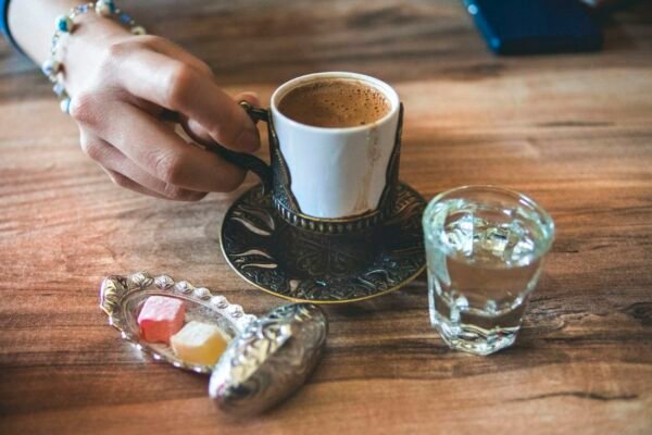 Turkish Coffee Gift Set – Copper Cezve, 2 Cups & Coffee