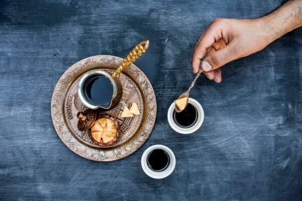 Copper Turkish Coffee Serving Set for 2