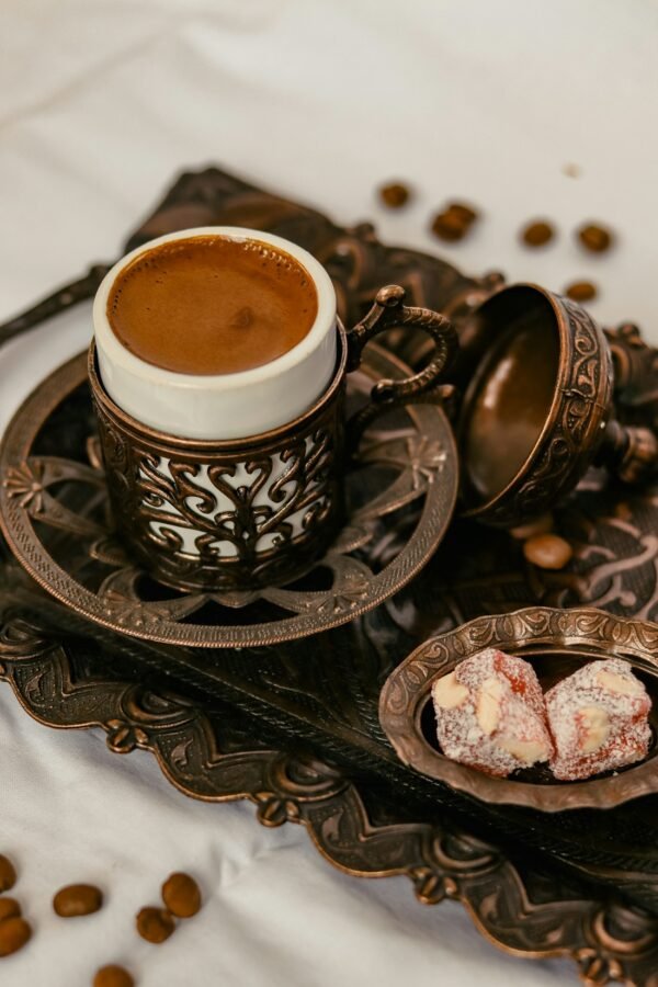 Copper Turkish Coffee Cups with Porcelain Liners – Set of 2