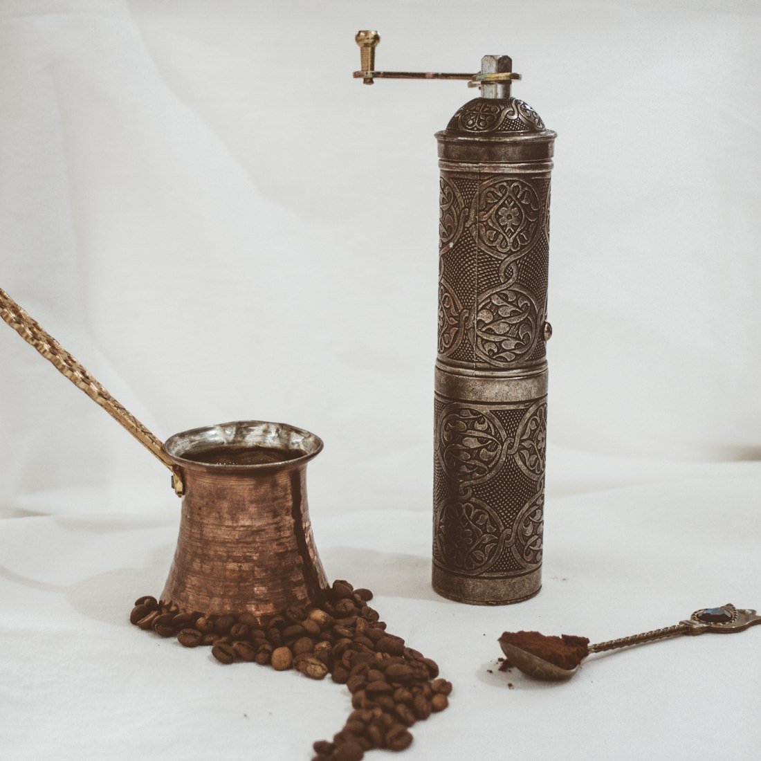 kb grinder Brass Turkish Coffee Grinder – Manual Hand Mill