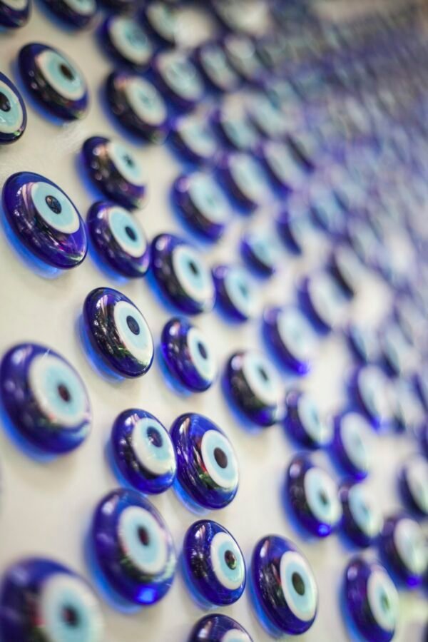 Evil Eye Bracelet – Blue Glass Beads, Adjustable