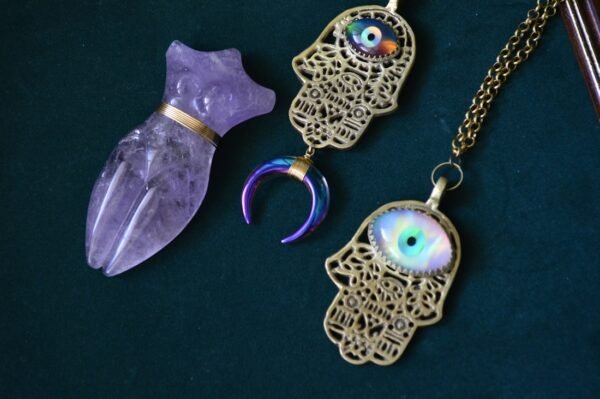 Evil Eye Necklace – Silver Tone with Glass Nazar